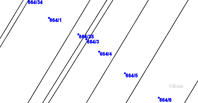 Parcela st. 664/4 v KÚ Polkovice, Katastrální mapa