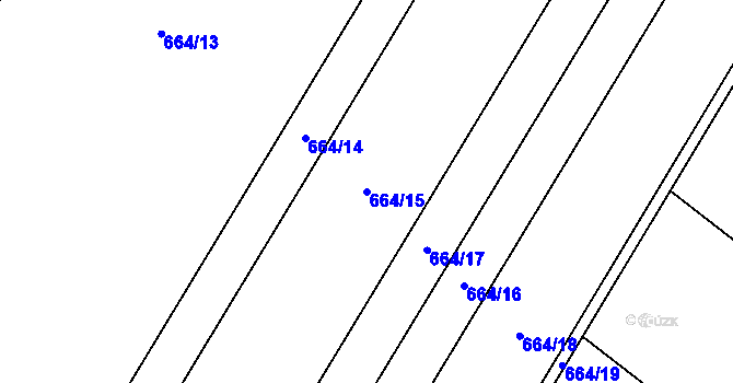 Parcela st. 664/15 v KÚ Polkovice, Katastrální mapa