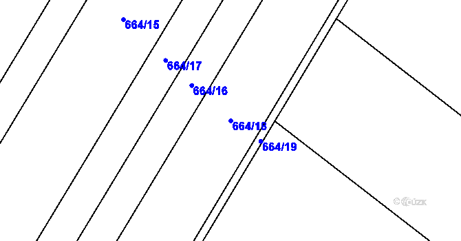 Parcela st. 664/18 v KÚ Polkovice, Katastrální mapa