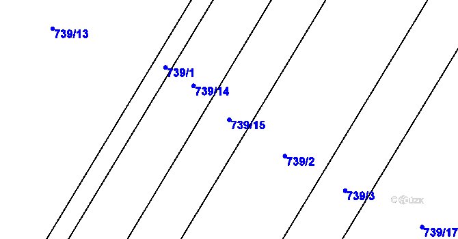 Parcela st. 739/15 v KÚ Polkovice, Katastrální mapa