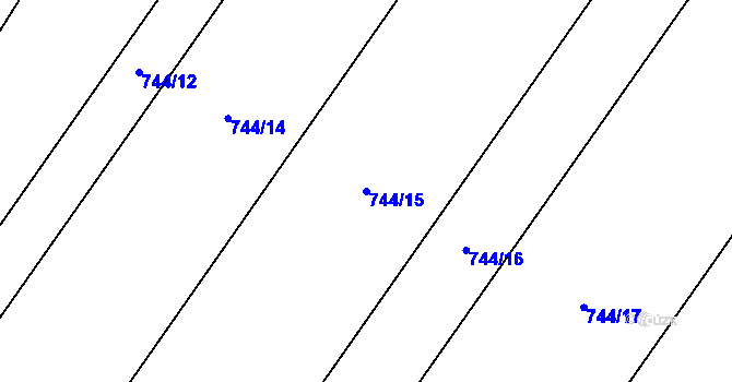 Parcela st. 744/15 v KÚ Polkovice, Katastrální mapa