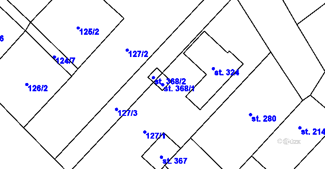 Parcela st. 368/1 v KÚ Polkovice, Katastrální mapa