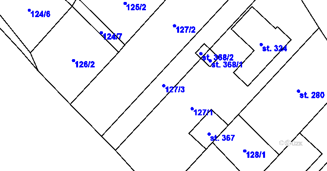 Parcela st. 127/3 v KÚ Polkovice, Katastrální mapa