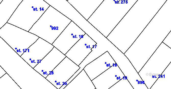 Parcela st. 17 v KÚ Polkovice, Katastrální mapa