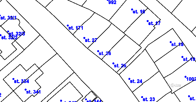 Parcela st. 26 v KÚ Polkovice, Katastrální mapa