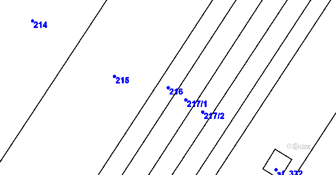 Parcela st. 216 v KÚ Polkovice, Katastrální mapa