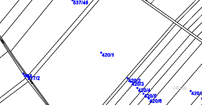 Parcela st. 420/1 v KÚ Polkovice, Katastrální mapa