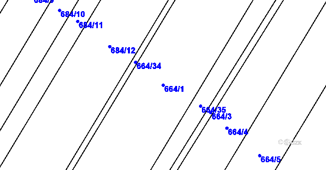 Parcela st. 664/1 v KÚ Polkovice, Katastrální mapa