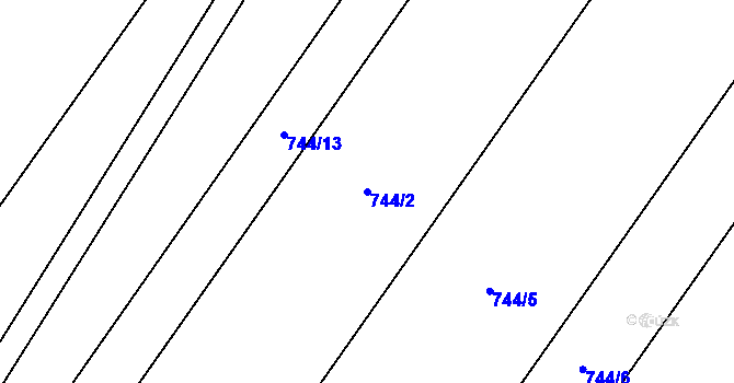 Parcela st. 744/2 v KÚ Polkovice, Katastrální mapa
