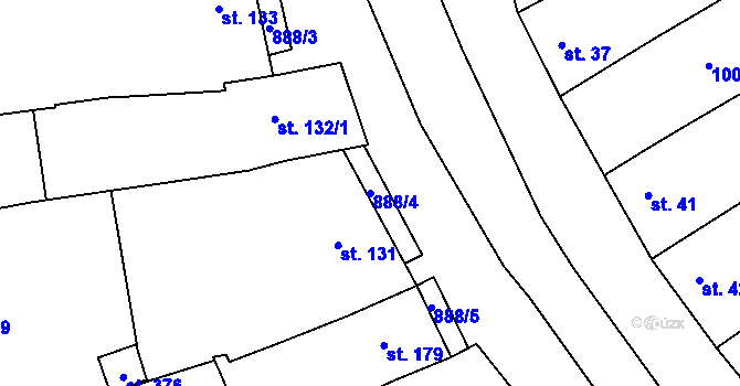 Parcela st. 888/4 v KÚ Polkovice, Katastrální mapa