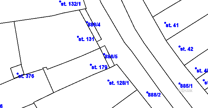 Parcela st. 888/5 v KÚ Polkovice, Katastrální mapa