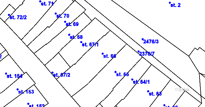 Parcela st. 66 v KÚ Polná, Katastrální mapa