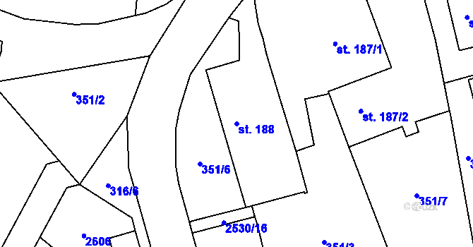 Parcela st. 188 v KÚ Polná, Katastrální mapa