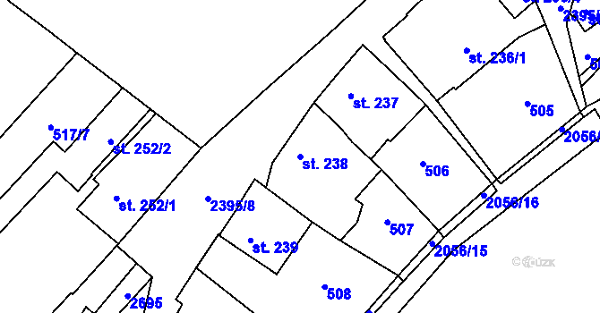 Parcela st. 238 v KÚ Polná, Katastrální mapa