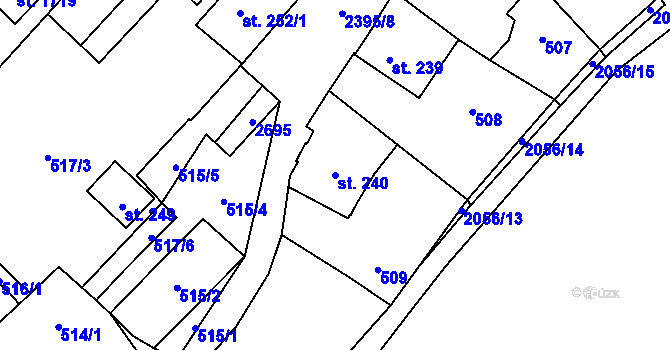 Parcela st. 240 v KÚ Polná, Katastrální mapa