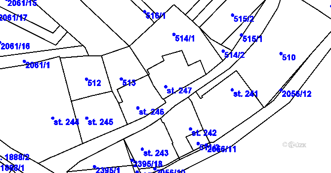 Parcela st. 247 v KÚ Polná, Katastrální mapa