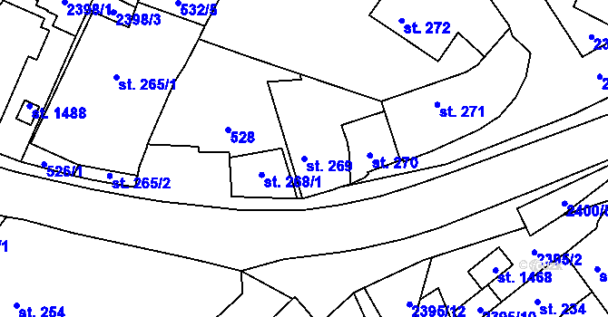 Parcela st. 269 v KÚ Polná, Katastrální mapa