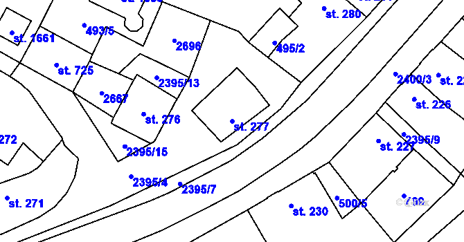 Parcela st. 277 v KÚ Polná, Katastrální mapa