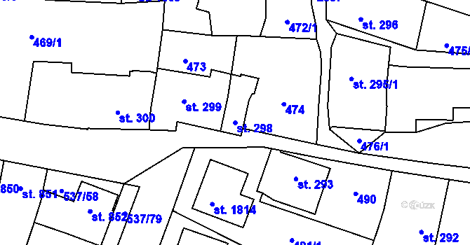 Parcela st. 298 v KÚ Polná, Katastrální mapa