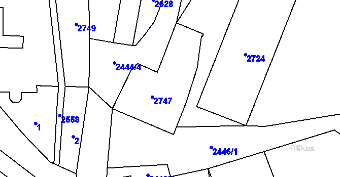 Parcela st. 340 v KÚ Polná, Katastrální mapa