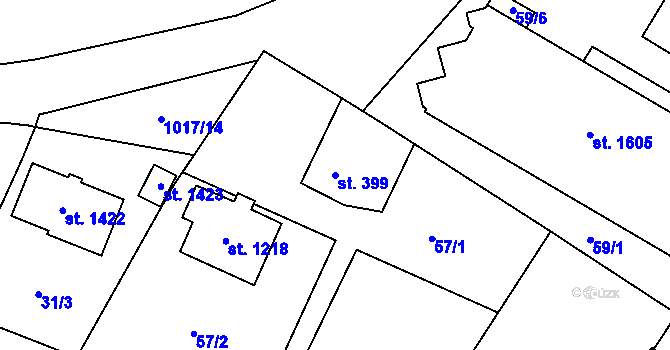 Parcela st. 399 v KÚ Polná, Katastrální mapa