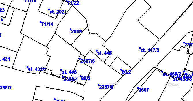 Parcela st. 446 v KÚ Polná, Katastrální mapa