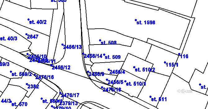 Parcela st. 509 v KÚ Polná, Katastrální mapa