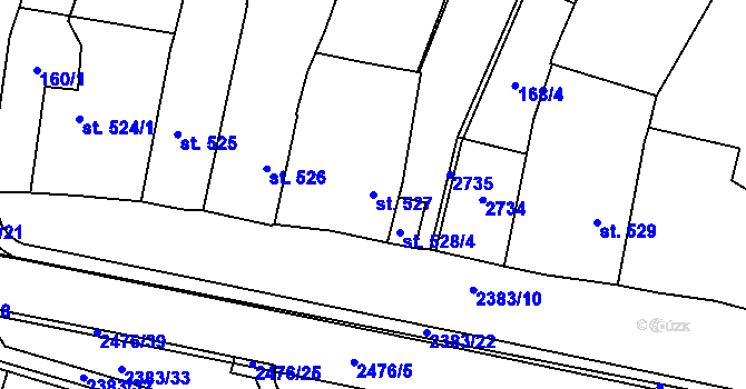 Parcela st. 527 v KÚ Polná, Katastrální mapa