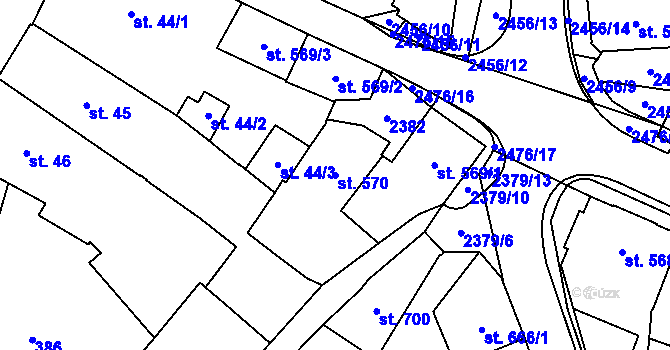 Parcela st. 570 v KÚ Polná, Katastrální mapa