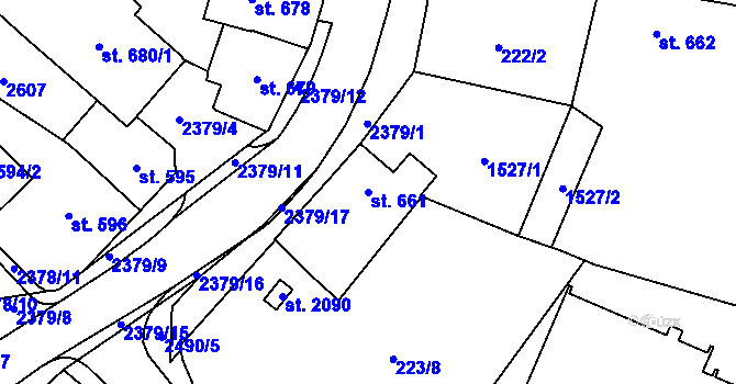 Parcela st. 661 v KÚ Polná, Katastrální mapa