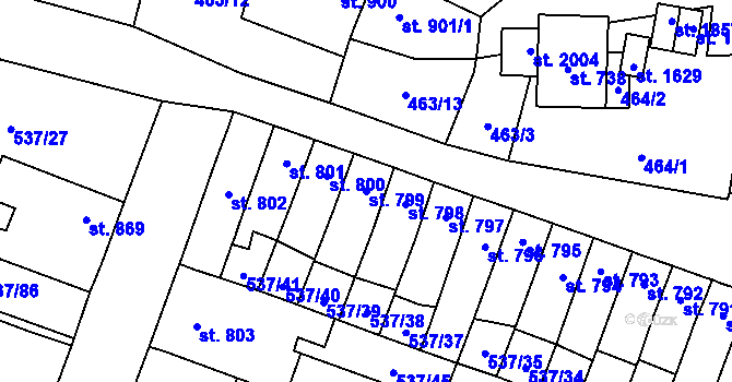 Parcela st. 799 v KÚ Polná, Katastrální mapa