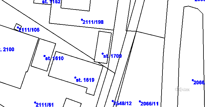 Parcela st. 1709 v KÚ Polná, Katastrální mapa