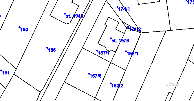 Parcela st. 157/1 v KÚ Polná, Katastrální mapa