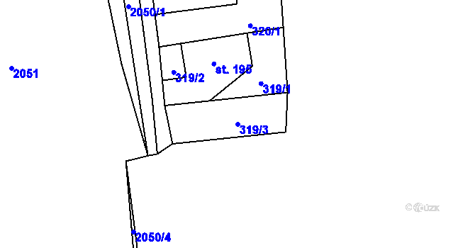 Parcela st. 319/3 v KÚ Polná, Katastrální mapa