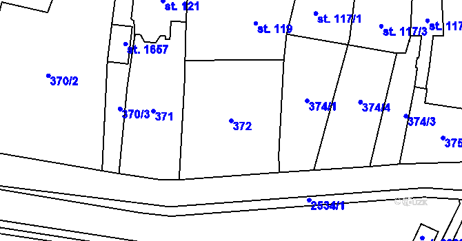 Parcela st. 372 v KÚ Polná, Katastrální mapa