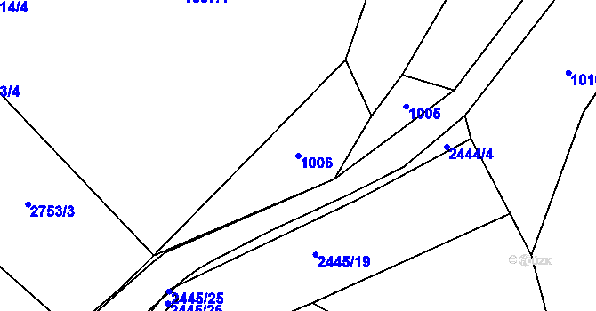 Parcela st. 1006 v KÚ Polná, Katastrální mapa