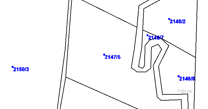 Parcela st. 2147/5 v KÚ Polná, Katastrální mapa