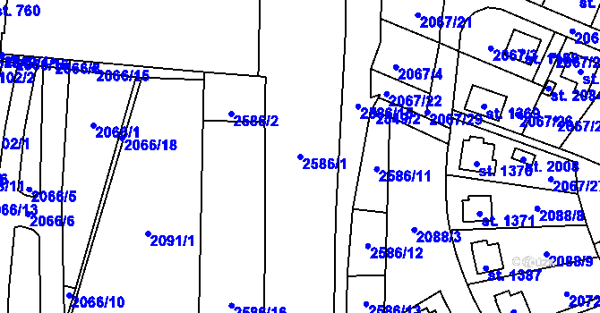 Parcela st. 2586/1 v KÚ Polná, Katastrální mapa
