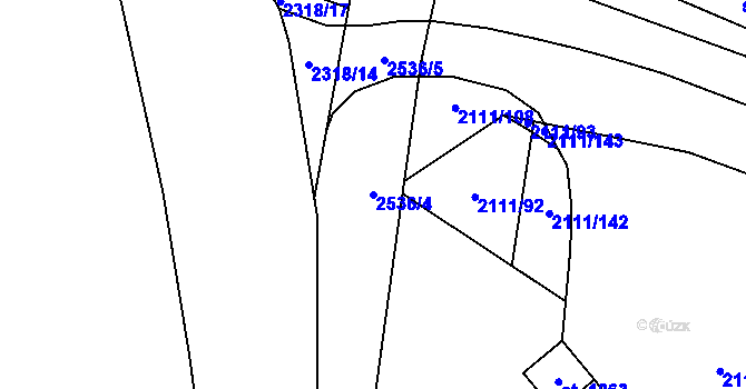 Parcela st. 2536/4 v KÚ Polná, Katastrální mapa