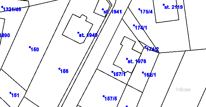 Parcela st. 157/11 v KÚ Polná, Katastrální mapa