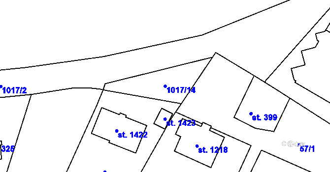 Parcela st. 1017/14 v KÚ Polná, Katastrální mapa