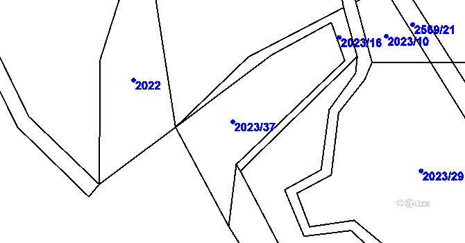 Parcela st. 2023/37 v KÚ Polná, Katastrální mapa