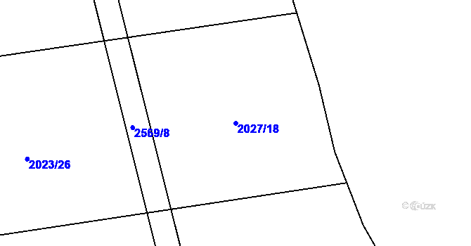 Parcela st. 2027/18 v KÚ Polná, Katastrální mapa