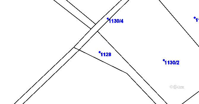 Parcela st. 1128 v KÚ Polná, Katastrální mapa