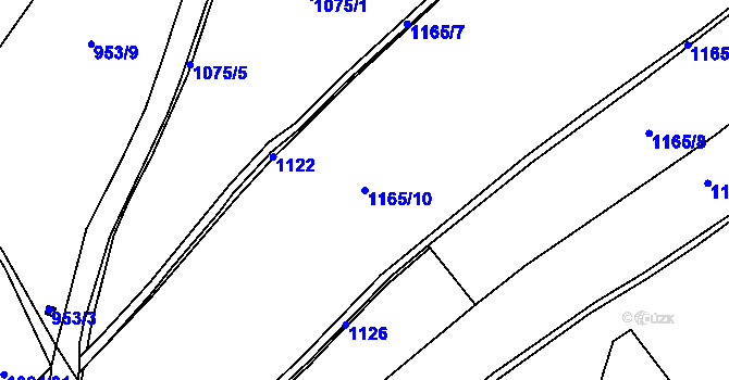 Parcela st. 1165/10 v KÚ Polná, Katastrální mapa