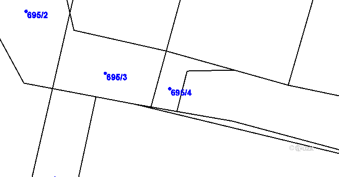 Parcela st. 695/4 v KÚ Polná, Katastrální mapa