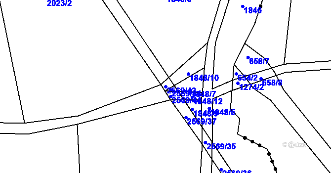 Parcela st. 2569/42 v KÚ Polná, Katastrální mapa