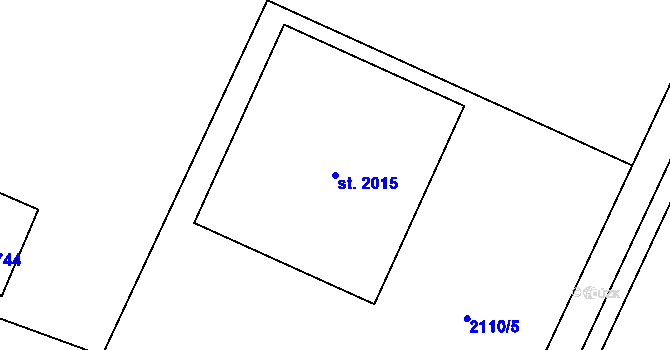 Parcela st. 2015 v KÚ Polná, Katastrální mapa