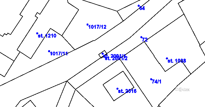 Parcela st. 2091/1 v KÚ Polná, Katastrální mapa