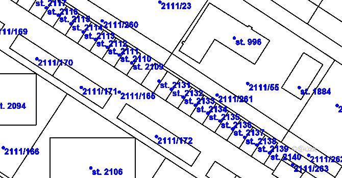 Parcela st. 2132 v KÚ Polná, Katastrální mapa